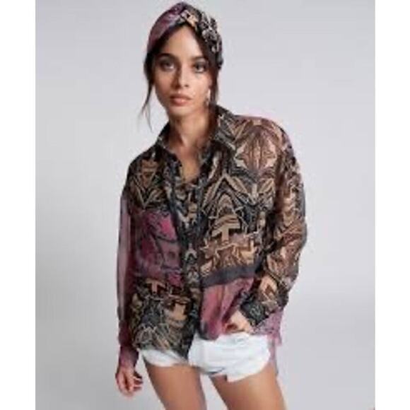 One Teaspoon Kaleidoscope Lunar Shirt in Prismatic Size XS NWT - Picture 1 of 11